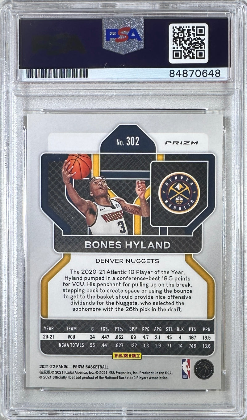 Bones Hyland autographed signed rookie card #302 2021 Panini PSA Encap