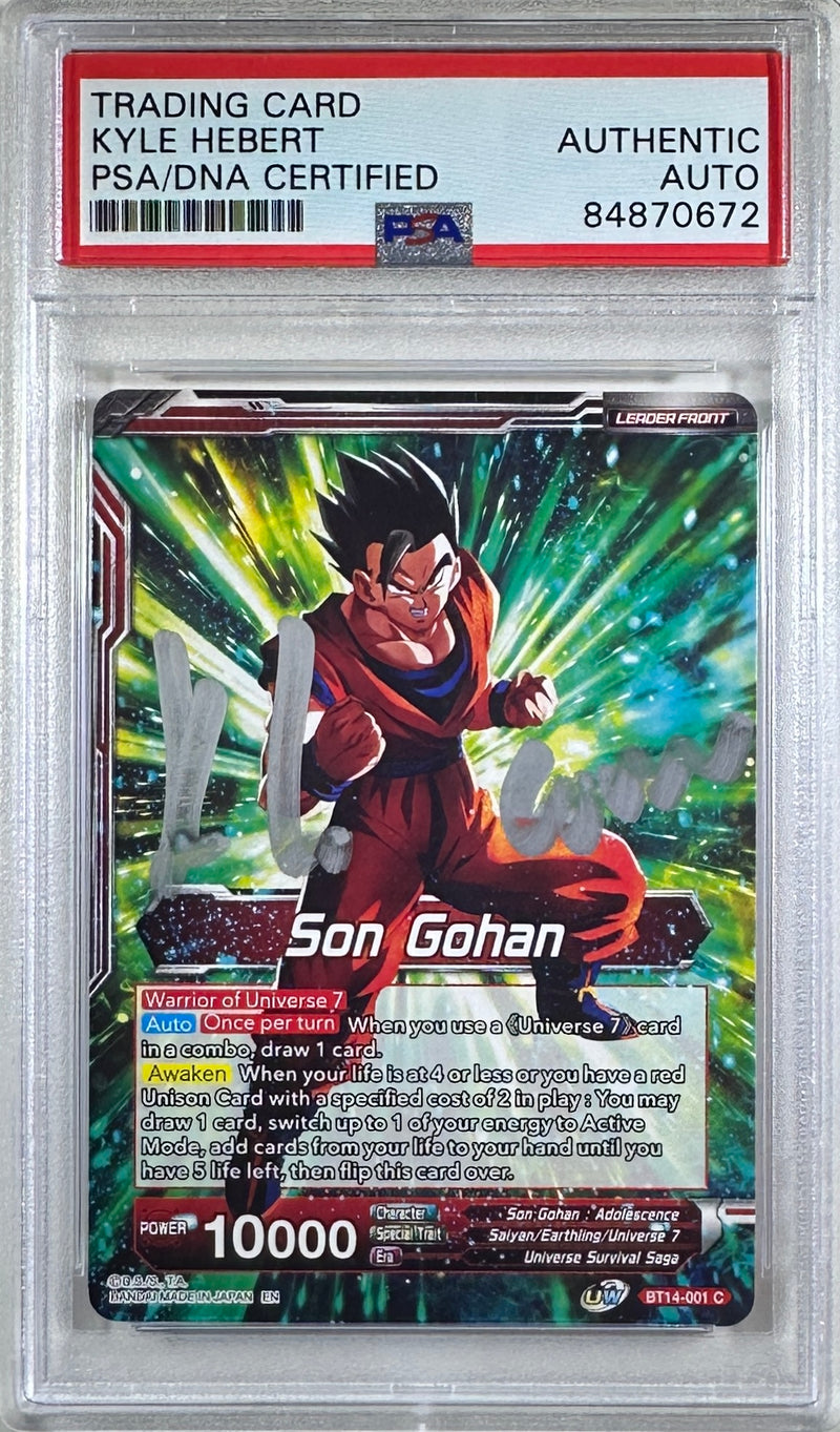 Kyle Hebert autographed signed inscribed Son Gohan Dragon Ball card PSA Encap