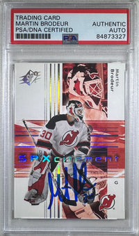 Martin Brodeur auto card Upper Deck #93 2002 New Jersey Devils PSA Encap