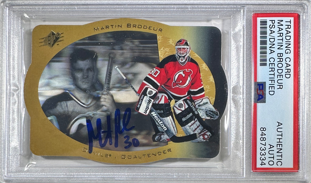 Martin Brodeur auto card Upper Deck #25 1996 New Jersey Devils PSA Encap