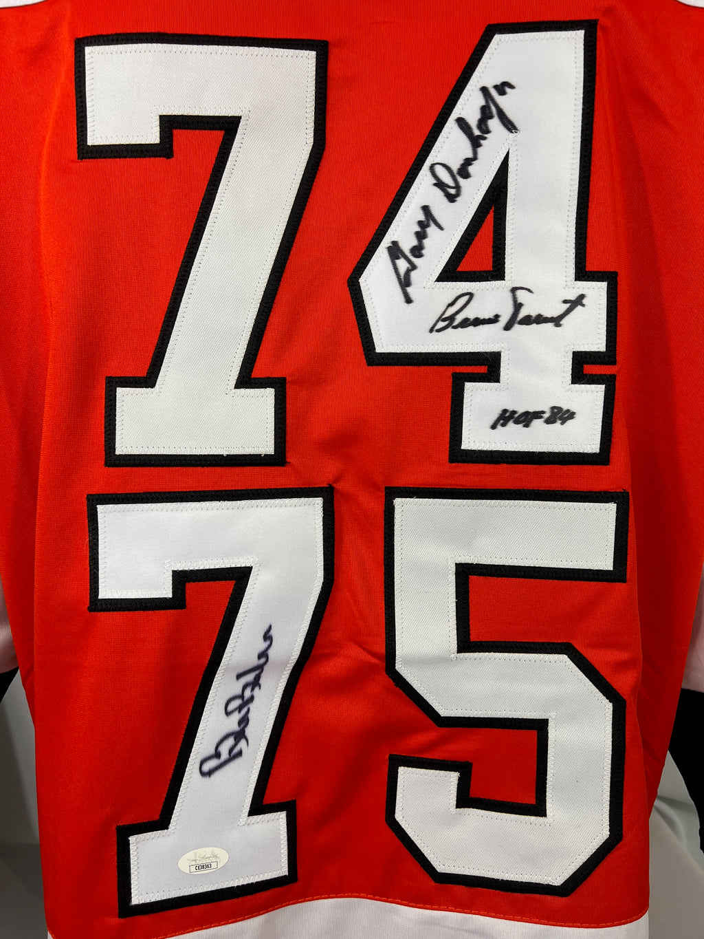 Barber Parent Dorhoefer signed jersey Stanley Cup Philadelphia Flyers JSA