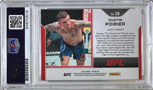 Dustin Poirier autographed 2021 Panini card #128 UFC PSA Encapsulated