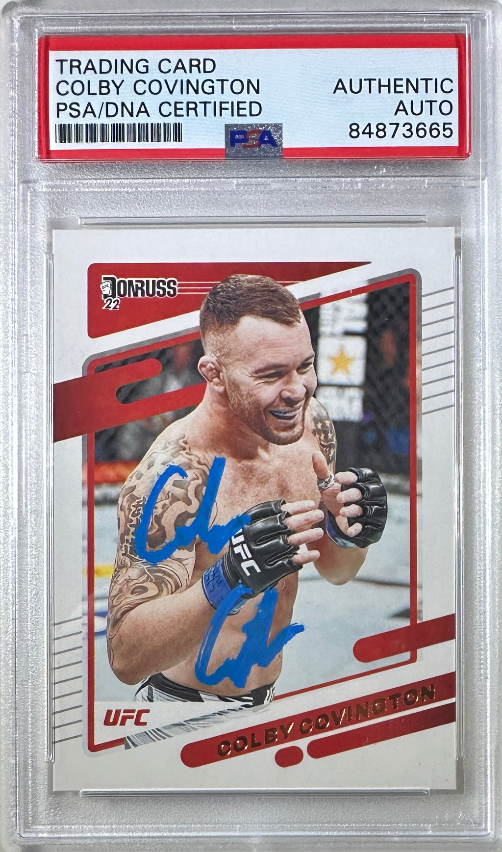 Colby Covington autographed 2022 Panini card #17 UFC PSA Encapsulated