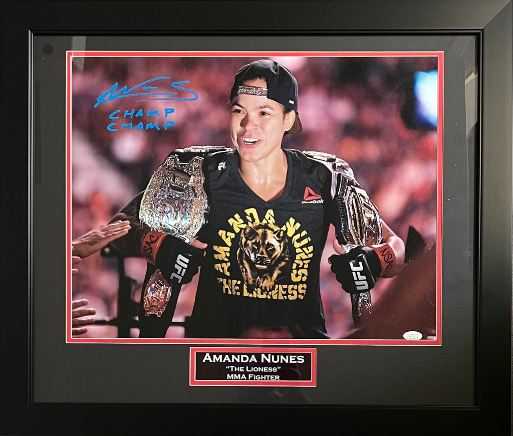 Amanda Nunes autographed signed inscribed UFC 16x20 framed photo JSA Dana White