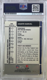 Asante Samuel signed inscribed 2007 Topps card New Negland Patriots PSA Encap