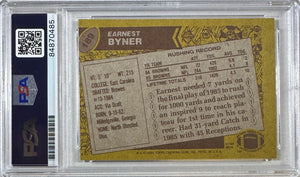 Earnest Byner auto signed 1986 Topps card #189 Cleveland Browns PSA Encapsulated