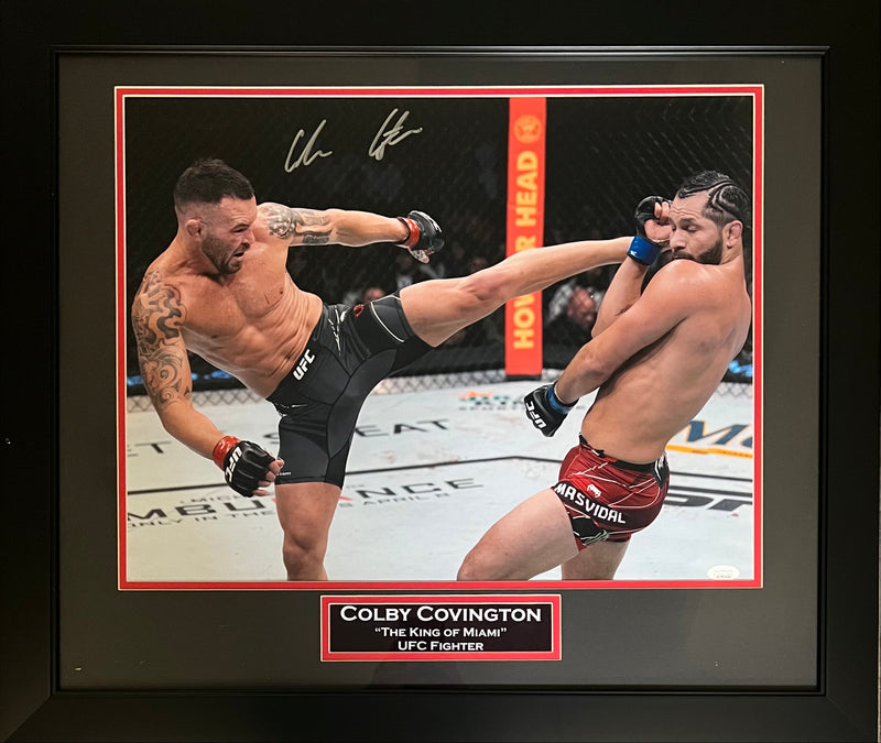 Colby Covington autographed signed 16x20 framed photo UFC JSA COA Jorge Masvidal