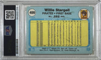Willie Stargell auto card #499 Fleer 1982 Pittsburgh Pirates MLB PSA Encap