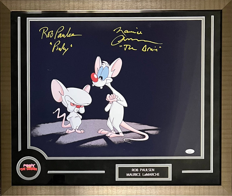 Rob Paulsen Maurice LaMarche signed 16x20 framed photo Pinky and the Brain JSA