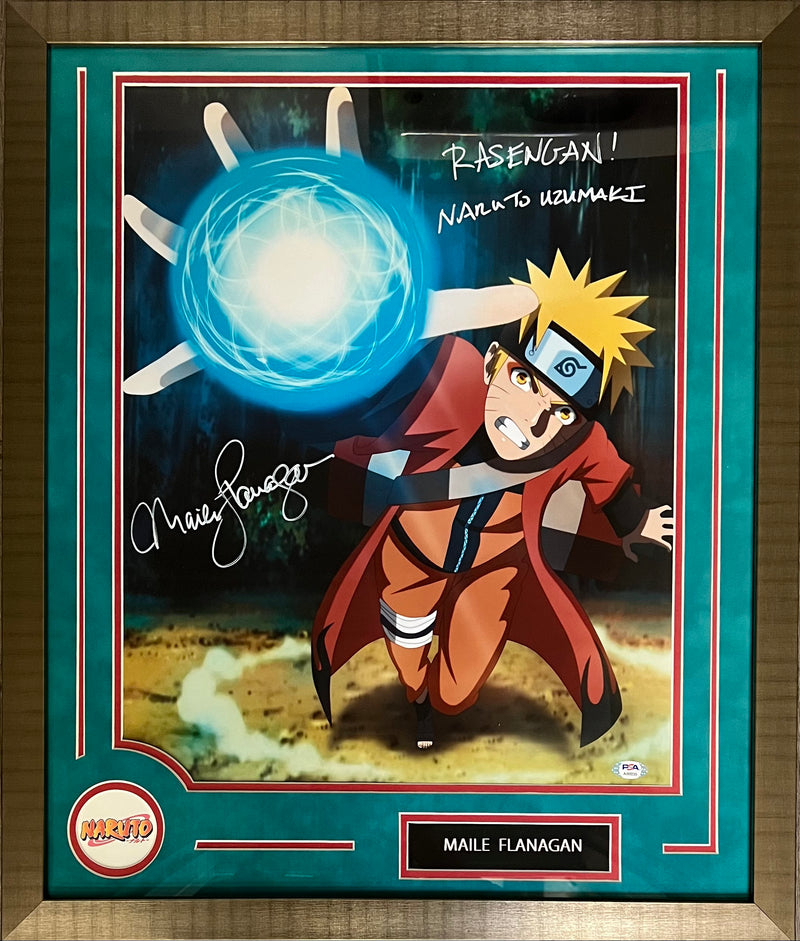 Maile Flanagan auto signed inscribed 16x20 framed photo PSA Naruto Shippuden