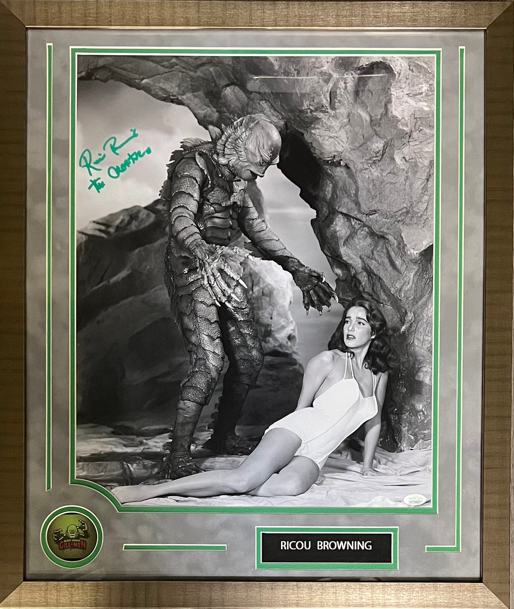 Ricou Browning signed insc 16x20 framed photo Creature from the Black Lagoon JSA