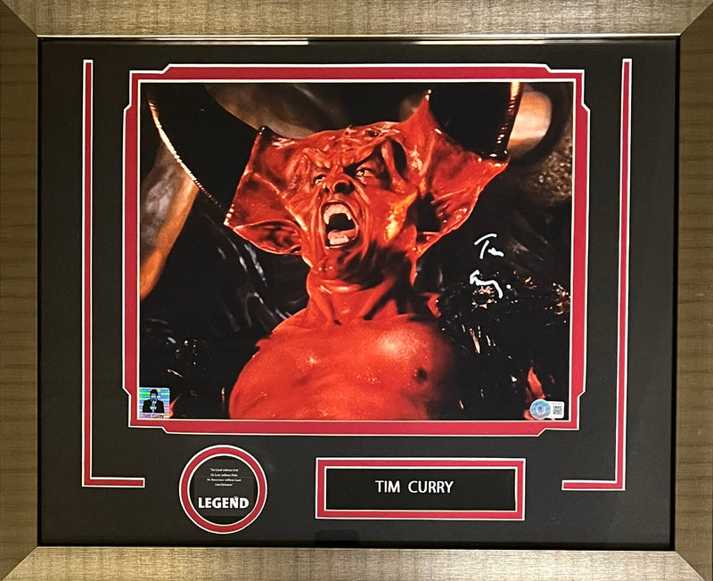 Tim Curry autographed signed 11x14 framed photo Legend Darkness BAS COA ITP