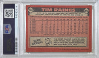 Tim Raines auto signed card 1986 Topps #280 Montreal Expos PSA Encapsulated