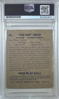 "Pee Wee" Reese auto card #28 1983 TCMA LA Dodgers PSA Encap