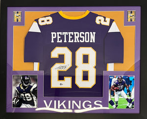 Adrian Peterson autographed signed framed jersey NFL Minnesota Vikings BAS COA