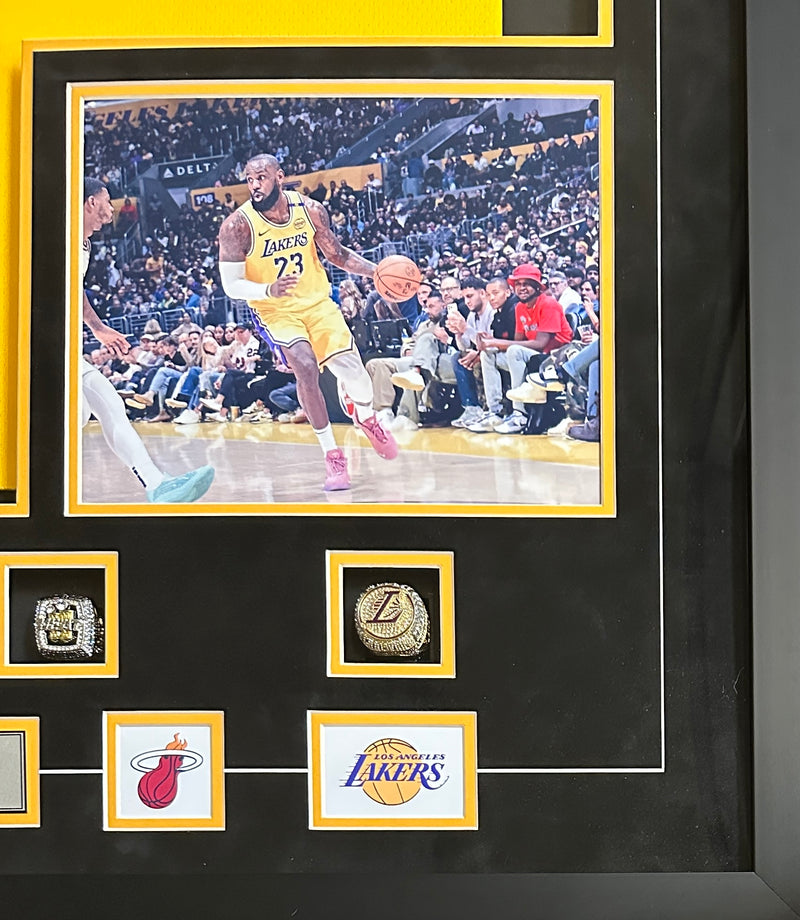 Lebron James signed illuminated framed jersey NBA Los Angeles Lakers PSA COA