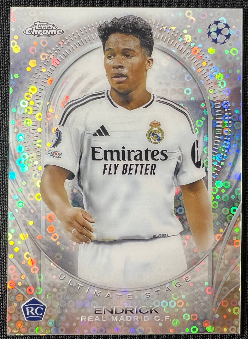 Endrick 2025 Topps Chrome Ultimate Stage RC Champions League Disco