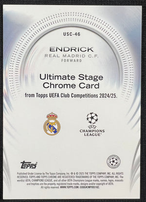 Endrick 2025 Topps Chrome Ultimate Stage RC Champions League Disco