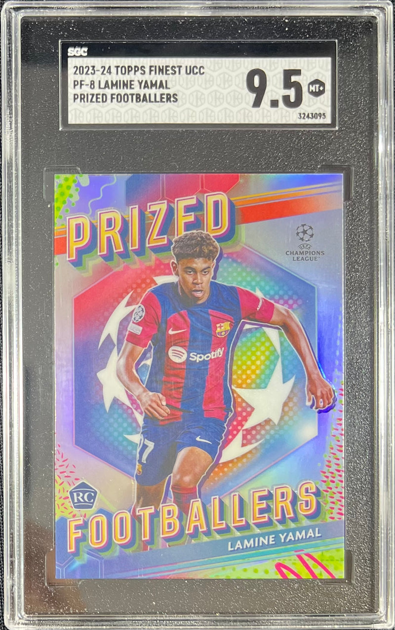 Lamine Yamal 2023-24 Topps Finest Prized Footballers RC PF-8 SGC 9.5