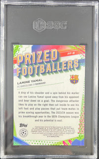 Lamine Yamal 2023-24 Topps Finest Prized Footballers RC PF-8 SGC 9.5