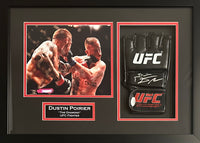 Dustin Poirier autographed signed framed glove UFC JSA COA Justin Gaethje
