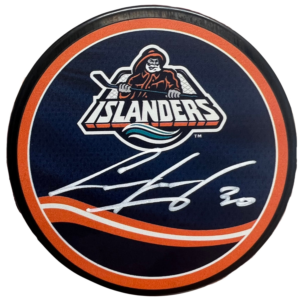 Ilya Sorokin autographed signed Retro Reverse puck NHL New York Islanders JSA