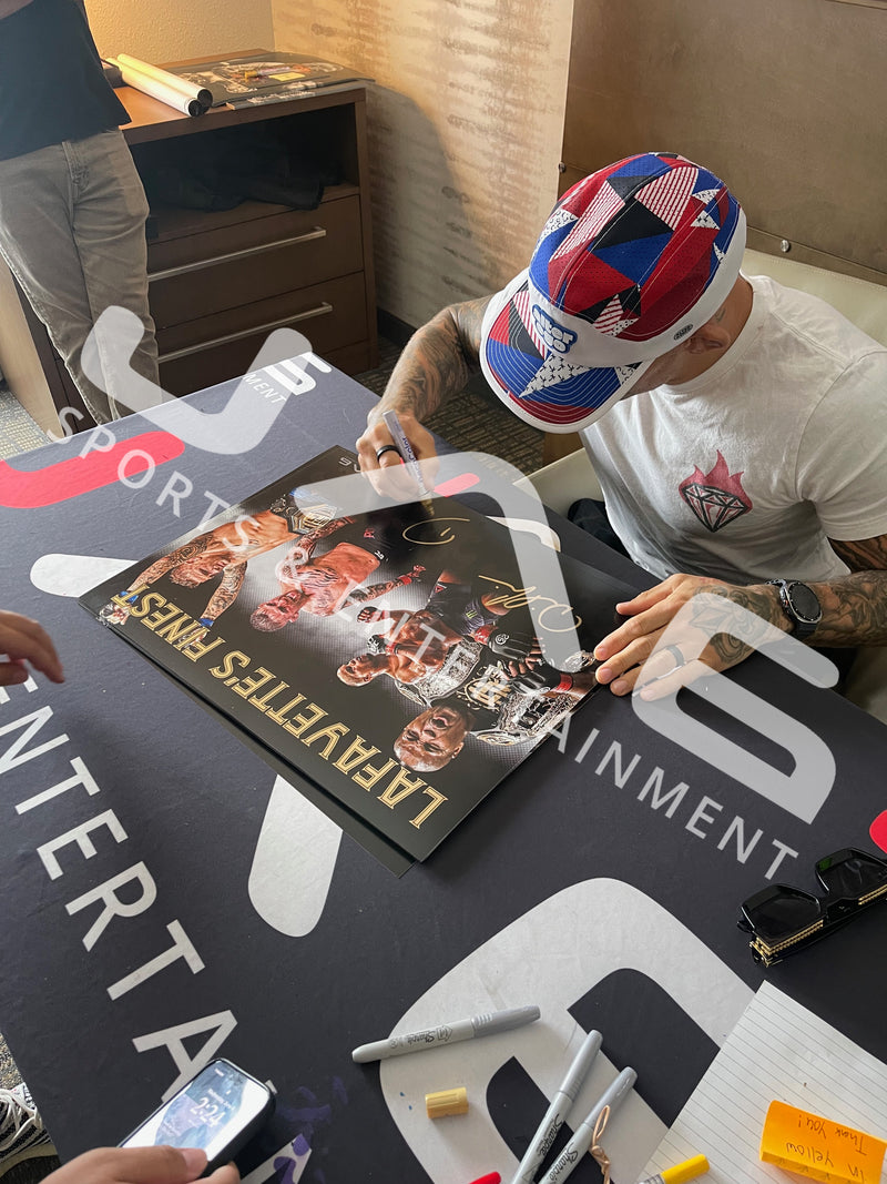 Daniel Cormier Dustin Poirier autographed signed inscribed 16x20 photo UFC JSA