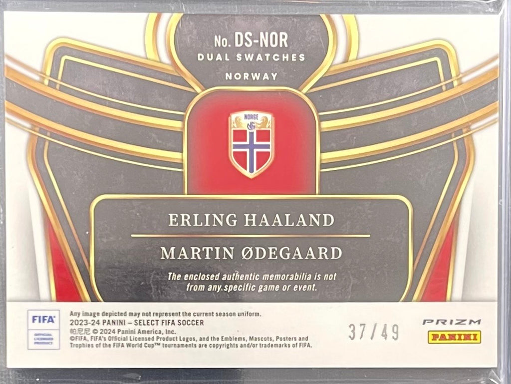 Erling Haaland Martin Odegaard 2023-24 Panini Select Purple Swatches Patch /49