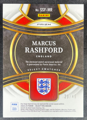 Marcus Rashford 2023-24 Panini Select Game Worn Patch Purrple Prizm /49 SSF-MR