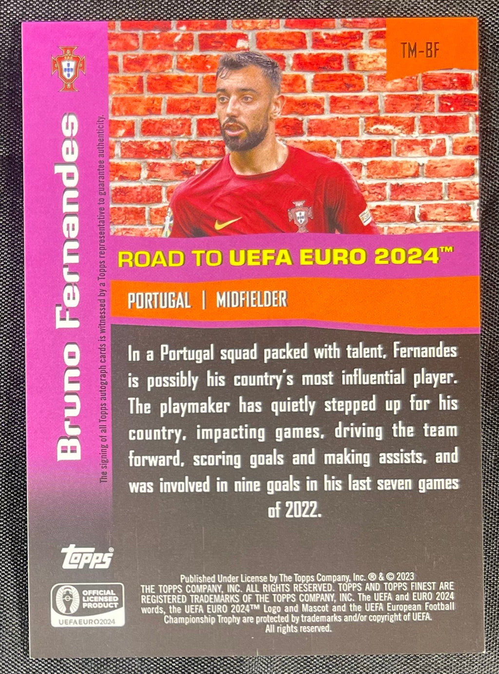 Bruno Fernandez 2023 Topps Finest Euro Auto The Man /350 TM-BF