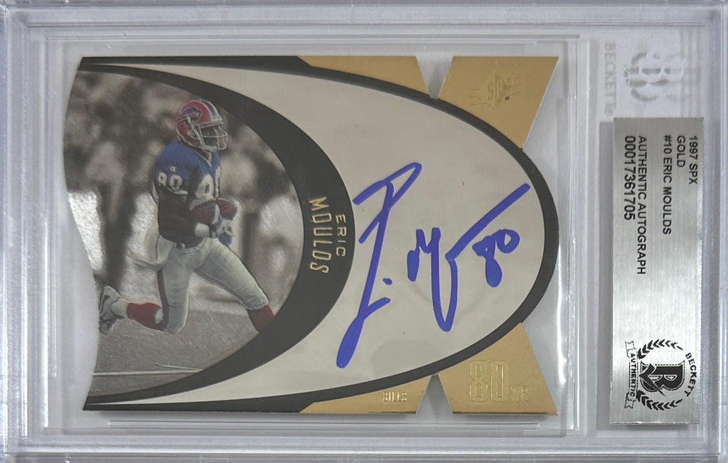 Eric Moulds autographed signed Upper Deck 1996 #SPX10 Buffalo Bills BAS Encap