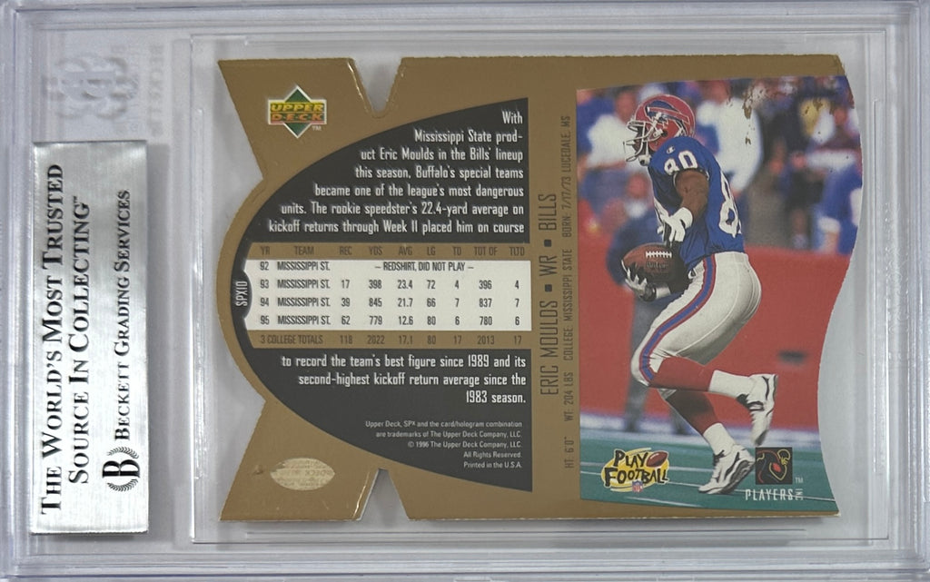Eric Moulds autographed signed Upper Deck 1996 #SPX10 Buffalo Bills BAS Encap