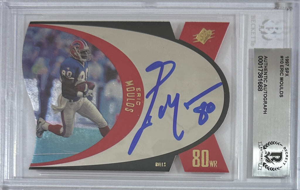 Eric Moulds autographed signed Upper Deck 1996 #SPX10 Buffalo Bills BAS Encap