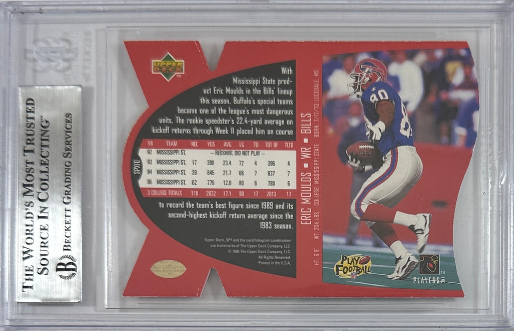 Eric Moulds autographed signed Upper Deck 1996 #SPX10 Buffalo Bills BAS Encap