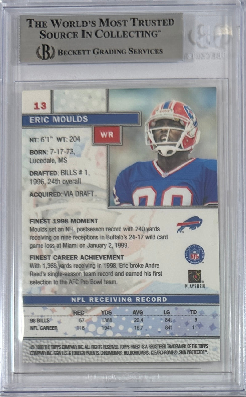 Eric Moulds autographed signed Topps 1999 #13 Buffalo Bills BAS Encap