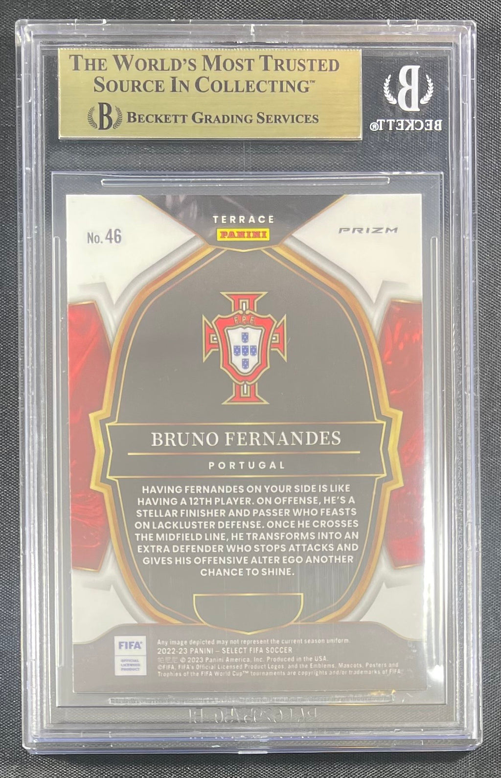 Bruno Fernandes 2022-23 Panini Select Checkerboard #46 BAS 9.5