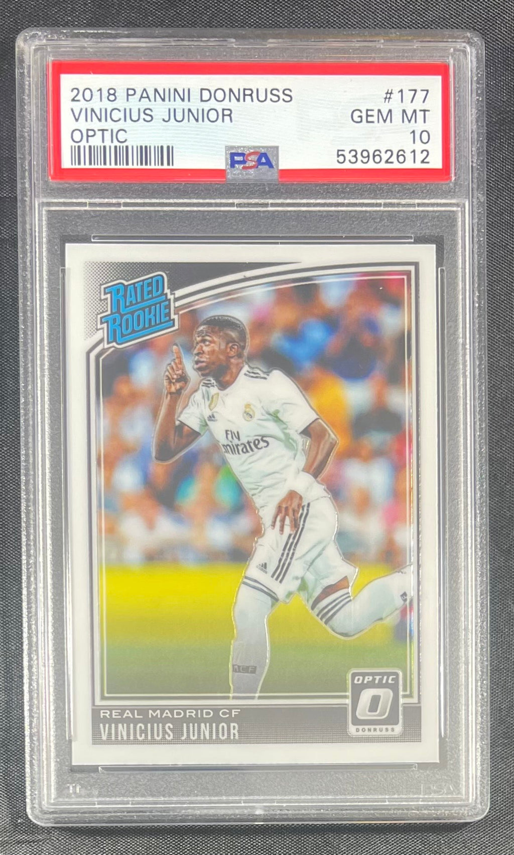 Vinicius Junior 2018 RC Panini Donruss Rated Rookie PSA 10 Vini