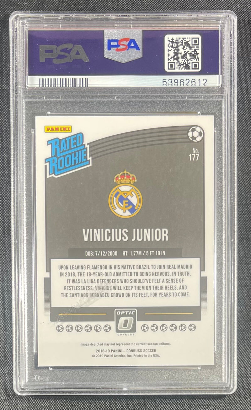 Vinicius Junior 2018 RC Panini Donruss Rated Rookie PSA 10 Vini