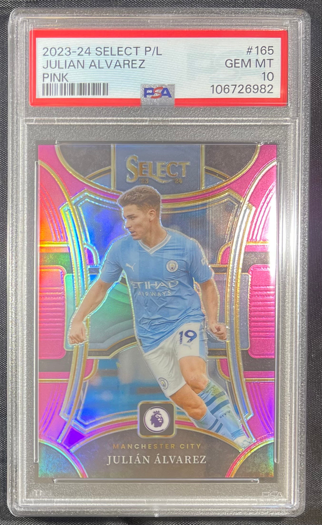 Julian Alvarez 2023-24 Panini Select Pink /99 PSA 10 #165