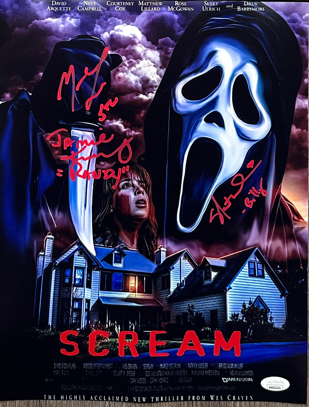 Lillard Ulrich Kennedy autographed signed inscribed 11x14 photo Scream JSA COA