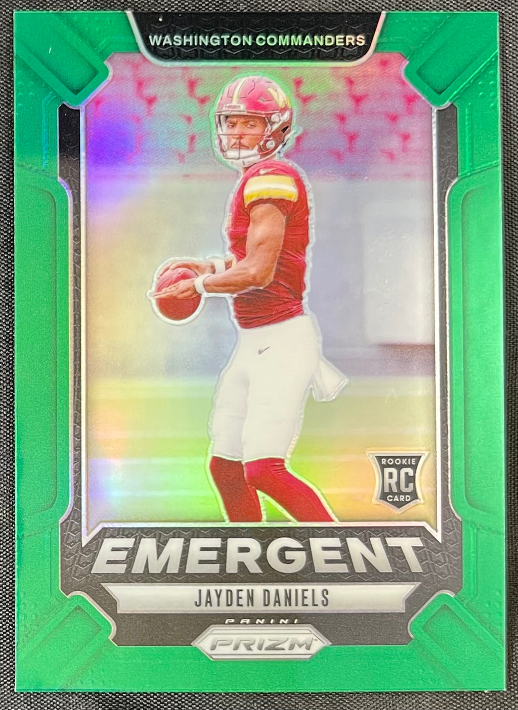 Jayden Daniels 2024 RC Panini Prizm Emergent Green #2