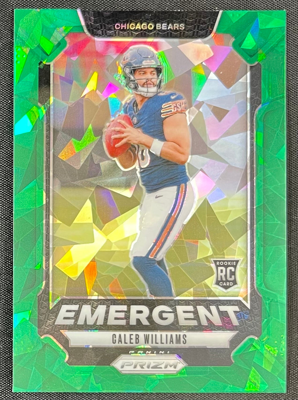 Caleb Williams 2024 RC Panini Prizm Emergent Green Ice #1