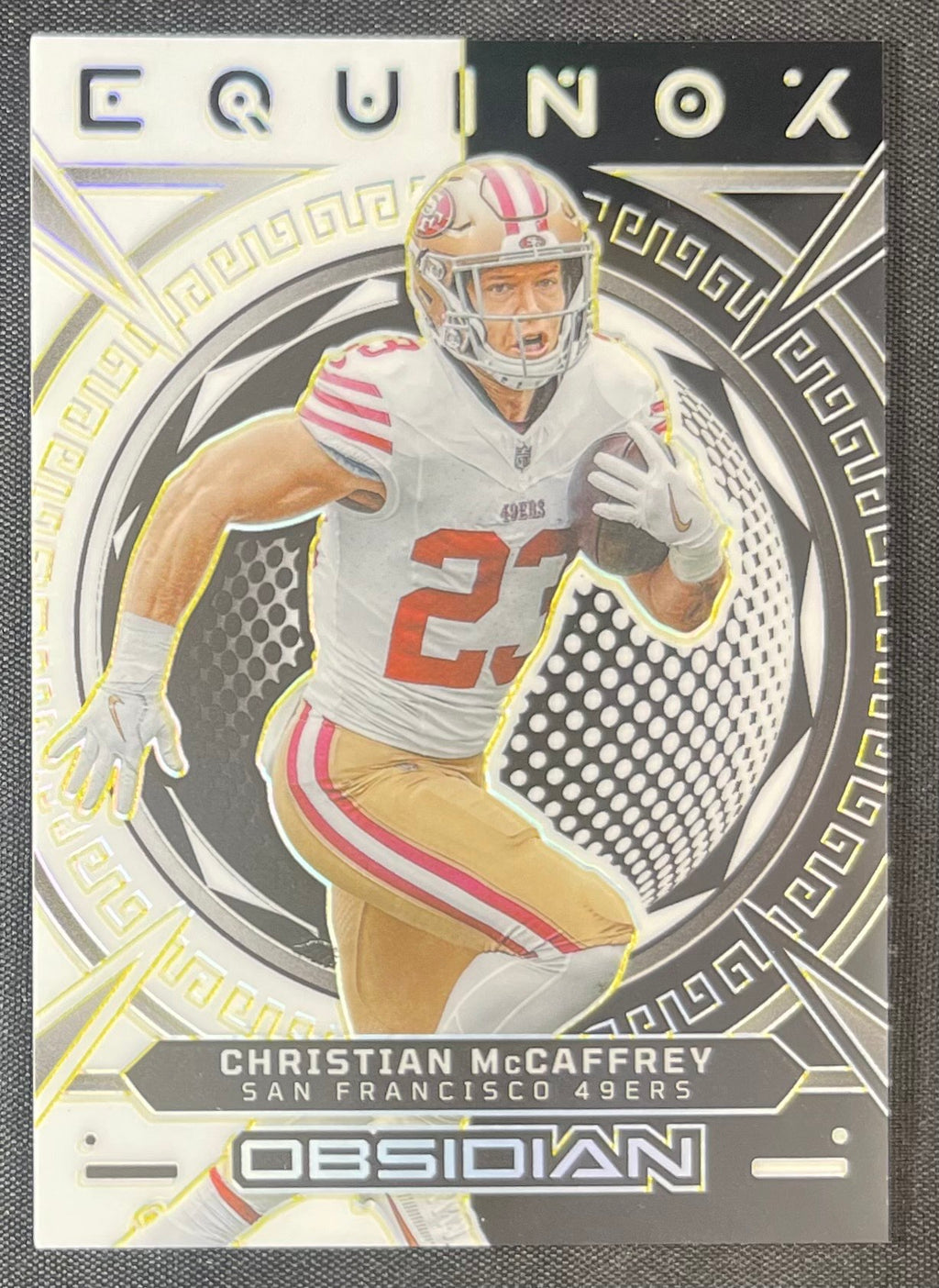 Christian McCaffrey 2023 Panini Obsidian Equinox Yellow /25 #21