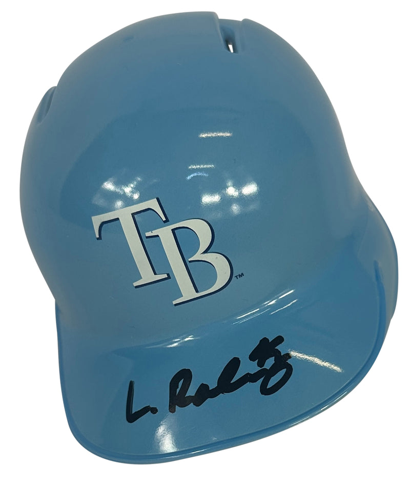 Luke Raley autographed signed mini helmet Tampa Bay Rays JSA COA