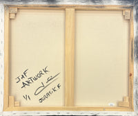 Allen Iverson signed inscribed Original Artwork 22x19 canvas 76ers JSA COA