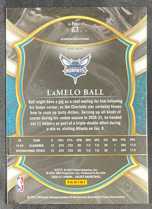 Lamelo Ball 2020-2021 RC Panini Select Blue White Purple Cracked Ice #63