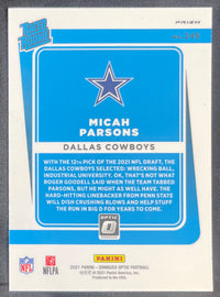 Micah Parsons 2021 RC Panini Donruss Optic Blue Hyper Prizm #245
