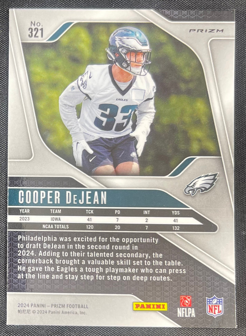 Cooper DeJean 2024 RC Panini Prizm Green #321 Color Match