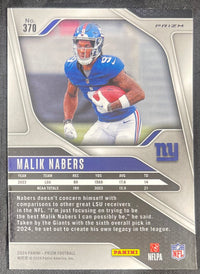 Malik Nabers 2024 RC Panini Prizm Green #370