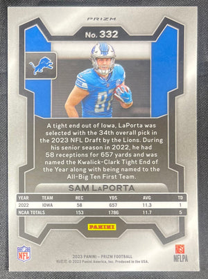 Sam LaPorta 2023 RC Panini Pizm Silver #332